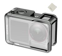 NEEWER Cage Vidéo AC014 Action 5 Pro avec Sabot Froid,Filetage 1/4", Déclencheur,Chiffon de Nettoyage,Compatible avec DJI Osmo Action 5 Pro/4/3,Support Adaptateur Magnétique pour Micro DJI,Gris Foncé