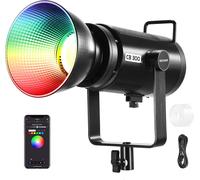 NEEWER CB 300C COB Lumiere Video LED RGB 300W avec Réflecteur, Contrôle APP/2,4G, 17 Scènes, 29600Lux/1m 2500-7500K CRI97+/TLCI97+ Éclairage Continu Couleur COB Bowens Réglable pour Tournage en Studio