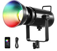 NEEWER CB200C 200W RGBWW COB LED Lampe Vidéo,APP/2.4G 360° Couleur 2500K-7500K (Duv±0.0003) 23000lux/m Bowens Coque Métallique Éclairage Continu Silencieux TLCI/CRI97+ pour Enregistrement Vidéo Photo