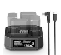 NEEWER Chargeur 4 canaux NP-FZ100 Compatible avec Sony A7 IV A9iii A1 A7R V A7Cii A6700 ZV-E1 FX3 FX30, Chargeur de Batterie 45 W PD à Charge Rapide NP-FZ100 avec écran de Batterie, câble USB C PD 45