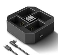 NEEWER Chargeur NP-FZ100 4 Canaux Compatible avec Sony A7 IV A9iii A1 A7R V A7Cii A6700 ZV-E1 FX3 FX30, Chargeur de batterie NP-FZ100 à Charge Rapide 45W PD avec Affichage, Câble USB C PD 60W, NW-Z4
