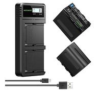 NEEWER Chargeur Rapide Double USB avec 2 Piles de Rechange de 6600 mAh NP-F970, compatibles avec Sony NP-F970 NP-F960 NP-F950 NP-F930 NP-F570 NP-F550 NP-F530 NP-F330 Batterie et Sony Handycam