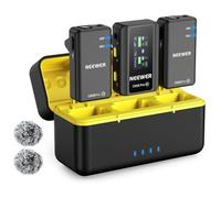 NEEWER CM28 Pro Système de Microphone Cravate sans Fil avec étui de Chargement 48 kHz 16 Bits Audio Non compressé Suppression du Bruit 4 Go de Stockage 9 Heures d'enregistrement