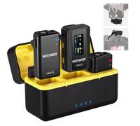 NEEWER CM28 Système de microphone cravate sans fil ,stockage de 4 Go pour 9 heures de 48 kHz 16 bits Micro cravate audio non compressé Compatible avec iPhone/Android/PC/appareil photo