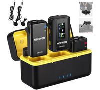 NEEWER CM28 Système de microphone sans fil Lavalier avec étui de chargement 2 clips de micro stockage de 4 Go autonomie de 9 heures micro-cravate compatible avec iPhone/Android/PC/appareil photo