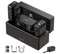 NEEWER CM36 Microphone cravate sans fil avec étui de chargement, contrôle par application, suppression du bruit AI, 48 kHz/24 bits, SNR 85 dB, batterie 54H, portée de 100 m, mini micro Lav pour iPhone