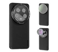NEEWER Coque de Protection Robuste avec Chargement sans Fil, Supports d'objectif 17 mm et Adaptateur de Filtre 67 mm, Similicuir TPU + PC, Compatible avec Xiaomi 14 Ultra, PA051, Noir