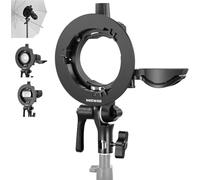 NEEWER CRB1 Support de Type S avec Monture Bowens et Trou pour Parapluie pour Z2PRO Z3R Q120 Q200 TT560 Tête Carrée Tête Ronde Flash Speedlite Compatible avec Godox AD200Pro V1