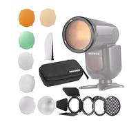 NEEWER CRM2 Kit d'Accessoire Magnétique pour Flash Tête Ronde Z1-C/N/S,Z2-C/N/S/F,Z2Pro-C/N/S/F Compatible avec Godox V1 Speedlites avec 14pcs Adaptateur Diffuseur Modificateur Contrôle de Speedlight