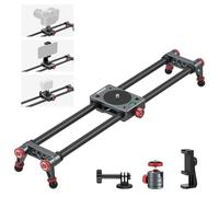 NEEWER Curseur de Caméra en Fibre Carbone 40cm avec Rotule 360°/Pince Téléphone/Support de Caméra d'action,Rail Dolly Rail avec 4 Roulements et Pied,Compatible avec GoPro Insta360 iPhone Android,CS1M