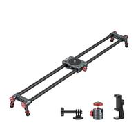 NEEWER Curseur de Caméra en Fibre Carbone 60cm avec Rotule 360°/Pince Téléphone/Support de Caméra d'action,Rail Dolly Rail avec 4 Roulements et Pied,Compatible avec GoPro Insta360 iPhone Android,CS2M