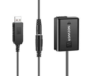 NEEWER DC Coupleur Remplacement pour NP-FW50 Batterie Factice Adaptateur d'alimentation avec Câble USB Compatible avec Sony A7 A7R A7S A7II A7RII A7SII A6500 A6400 A6300 A6100 A6000 NEX5 NEX7 etc.