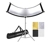Neewer Diffuseur réflecteur de lumière à clapet avec Sac de Transport,100x45cm Photographie Réflecteur d'éclairage incurvé pour Photographie en Studio Photo,Noir/Blanc/Or/Argent(Support Non Inclus)