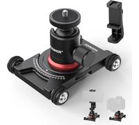NEEWER Dolly SD001 Appareil Photo Coulissant avec rotule et Pince pour téléphone Portable 4 Roues panoramique à 360° Compatible avec caméra sans Miroir Mini Caméscope GoPro iPhone et téléphones