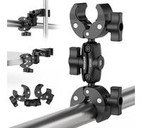 NEEWER Double Super Clamp avec Magic Arm, Support de Serrage pour Poteau Parapluie Drapeau 360 pour Bureau Studio Photographique Statif Réflecteur Scrim Traverse Guidon Moto Poussette Chaise CA160