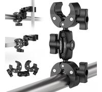 NEEWER Double Super Clamp avec Magic Arm, Support de Serrage pour Poteau Parapluie Drapeau 360 pour Bureau Studio Photographique Statif Réflecteur Scrim Traverse Guidon Moto Poussette Chaise CA160