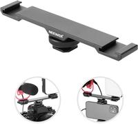 NEEWER Double Support de Montage pour Griffe Froide,Barre d'extension en Alliage d'Aluminium avec Filetage 1/4",Compatible avec iPhone Nikon Canon Sony Caméscope LED Light Mic Speedlite