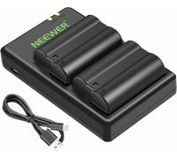 NEEWER EN-EL15 Kit de Chargeur de Batterie Compatible avec Nikon Z5, Z6, Z6 II, Z7, Z7II, D780, D850, D7500, 1 V1, D500, D750, D800, D7000, D7100, D7200 (2 pièces, 2100 mAh), Non Compatible avec Z8