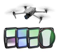 NEEWER Ensemble de Filtres à Effet Compatible avec DJI Air 3,Pack de 4 Snap on HD Soft GND1.2 Bord Doux Dégradé Densité Neutre/Filtre à Effet Anamorphique 8X Étoiles/Stress Bleues