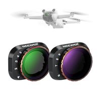 NEEWER Ensemble de filtres ND Variables compatibles avec DJI Mini 3 Pro, ND2-32 (1-5 arrêts) + ND64-512 (6-9 arrêts) Verre Optique HD Multicouche Drone Accessoires d'objectif pour Photographie