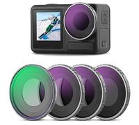 NEEWER Ensemble Filtre CPL & ND Compatible avec DJI Osmo Action 4/Action 5 Pro(Pack de 4), Kit Filtre Visser CPL+ND8+ND16+ND32 Accessoire pour Caméra Action Verre Optique HD Multicouche,FL-A12