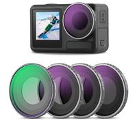 NEEWER Ensemble Filtre CPL & ND Compatible avec DJI Osmo Action 4/Action 5 Pro(Pack de 4), Kit Filtre Visser CPL+ND8+ND16+ND32 Accessoire pour Caméra Action Verre Optique HD Multicouche,FL-A12