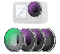 NEEWER Ensemble Filtre CPL & ND Compatible avec DJI Osmo Action 4/Action 5 Pro(Pack de 4), Kit Filtre Visser CPL+ND8+ND16+ND32 Accessoire pour Caméra Action Verre Optique HD Multicouche,FL-A12