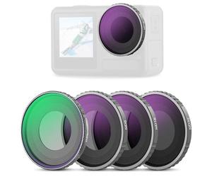 NEEWER Ensemble Filtre CPL & ND Compatible avec DJI Osmo Action 4/Action 5 Pro(Pack de 4), Kit Filtre Visser CPL+ND8+ND16+ND32 Accessoire pour Caméra Action Verre Optique HD Multicouche,FL-A12