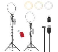 NEEWER Entry Level Version 10.5" 10W Ring Light avec trépied de 168cm, Support téléphone Compatible avec iPhone, éclairage LED Bicolore CRI85+ pour Enregistrement et Diffusion de vidéos TikTok, N43