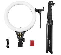 NEEWER Entry Level Version 10.5" 10W Ring Light avec trépied de 168cm, Support téléphone Compatible avec iPhone, éclairage LED Bicolore CRI85+ pour Enregistrement et Diffusion de vidéos TikTok, N43