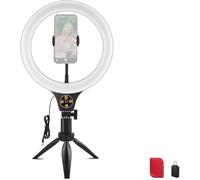NEEWER Entry Level Version 10.5" Ring Light de Bureau avec trépied/Support pour téléphone, Compatible avec iPhone, minuterie/télécommande, éclairage LED 10 W IRC 85+ pour Streaming, N25