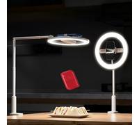 NEEWER Entry Level Version 10" 7W Ring Light/Anneau Lumineux LED pour Selfies avec Support de Bureau & Pince pour Téléphone,Compatible avec iPhone Ordinateur Portable,3 Tons,Batterie 3000mAh, N16