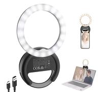 NEEWER ENTRY LEVEL VERSION 4" Ring Light Anneau Lumineux pour Selfie Compatible avec iPhone, éclairage Rechargeable Bicolore 5W avec Clip,500mAh/CRI85 Vidéo Maquillage Ordinateur Portable Webcam, BR40