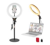 NEEWER Entry Level Version Anneau Lumineux de Bureau 10,5" avec Support/Téléphone Compatible avec iPhone/Télécommande, Éclairage LED 10W CRI85+ pour Streaming, Maquillage, Vidéoconférence, N22
