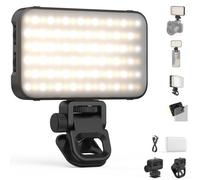 NEEWER Entry Level Version Lampe Selfie iPhone, 2500-9000K CRI80 2000mAh Rechargeable,Plastique à Clipser pour Maquillage Streaming Enregistrement Laptop Vidéoconférence, éclairage de Remplissage, N15