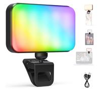 NEEWER Entry Level Version LED RGB Selfie Video Light, lumière photo de téléphone avec Clip 91 LED Compatible avec iPhone, 20 Effets CRI92 1000mAh, pour Ordinateur Portable Webcam Zoom Vidéoconférence