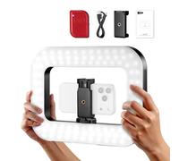 NEEWER Entry Level Version pour téléphone vidéo avec lumière, stabilisateur Portable avec Anneau Lumineux carré LED Bicolore 20 W, 3 Chaussures Froides/Batterie 5200 mAh/CRI80+,NL200B