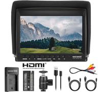 NEEWER F100 7" Moniteur de Terrain Amélioré pour Caméra HD IPS 1280x800 Entrée HDMI 1080p avec Plie 2600mAh&Chargeur USB pour Caméras DSLR, Stabilisateur à Main, Appareil de Tournage de Film Vidéo