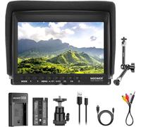 NEEWER F100 7 Pouces Caméra Champ Moniteur Vidéo Auxiliaire Slim IPS 1280x800 Entrée HDMI 1080p avec Batterie Li-ION 2600mAh/Chargeur USB,Bras Magique pour Appareil Photo DSLR, Stabilisateur
