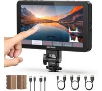 NEEWER F700 Moniteur Terrain pour Caméra 7",écran Tactile IPS HD 2000nit 1920x1080 avec 3D LUT,Boucle d'Entrée/Sortie HDMI 4K avec Peak Focus DSLR Video Assist HDR Waveform,2 Batteries NP-F750 & Câble