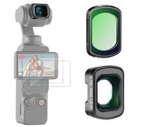 NEEWER Filtre Diffusion Noir 1/4 & Objectif à Grand Angle Compatible avec DJI Osmo Pocket 3 Creator Combo Accessoires,108° FOV,Kit de Filtre à Effet Cinématographique avec 2x Protecteur d'Écran,FL-B33