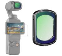 NEEWER Filtre Étoile Compatible avec DJI Osmo Pocket 3 Creator Combo Accessoire Magnétique Multicouche HD 6 Point Starlight Twinkle Starburst Effet Étincelant avec Protecteur Écran Verre Trempé,FL-62
