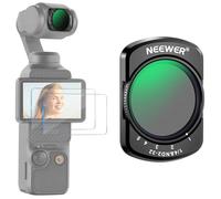 NEEWER Filtre ND Variable et Filtre à Effet de Diffusion Noir 1/4 Compatible avec DJI Osmo Pocket 4 et Pocket 3 Creator Combo, kit de filtres magnétiques pour Objectif ND2-32,2 Protections d'écran