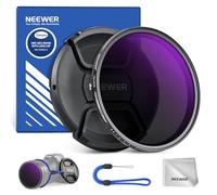 NEEWER Filtre ND Variable 55mm ND2-400 (1-9 Arrêts) avec Bouchon d'Objectif,Cordon,Chiffon,Réglage Précis de Densité Neutre,Verre Optique Multicouche Résistant aux Empreintes Digitales et aux Rayures