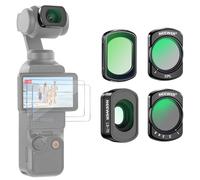 NEEWER Filtres ND Magnétiques Compatibles avec DJI Osmo Pocket 3 Creator Combo, Diffusion Variable ND2-32 Noire, Objectif Grand Angle 1/4 CPL 0,72x, Verre Optique HD + 2 Films Protecteurs d'écran