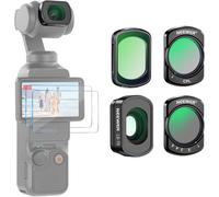 NEEWER Filtres ND Magnétiques Compatibles avec DJI Osmo Pocket 3 Creator Combo, Diffusion Variable ND2-32 Noire, Objectif Grand Angle 1/4 CPL 0,72x, Verre Optique HD + 2 Films Protecteurs d'écran