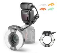 NEEWER Flash annulaire Marco 76 W Compatible avec Les appareils Photo Sony, Sortie 1-1/128, lumière Flash GN15 5600 K TTL avec synchronisation de Rideau Avant/arrière, gels de Couleur, adaptateurs