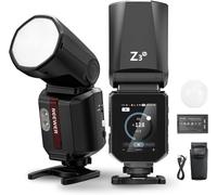 NEEWER Flash Speedlite TTL 100Ws 2,4G à Tête Ronde Compatible avec Nikon Caméra,HSS 1/8000s, écran Tactile,2 Lampes Modélisation,Bascule TTL/M,3000mAh/530W,éclairage Studio Photo Pleine Puissance,Z3-N