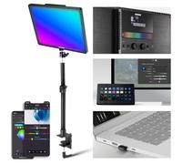 NEEWER GL1C RGB 15,5" Key Light, 48W Edge Lit Soft Panneau LED Lampe Video Streaming Gaming Lumière&2.4G PC/Mac iOS/Android APP/WiFi, Tactile, 4300lux/0,5m, 2900K-7000K, Sync Musicale