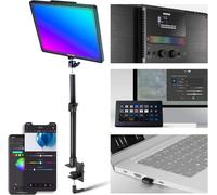 NEEWER GL1C RGB 15,5" Key Light, 48W Edge Lit Soft Panneau LED Lampe Video Streaming Gaming Lumière&2.4G PC/Mac iOS/Android APP/WiFi, Tactile, 4300lux/0,5m, 2900K-7000K, Sync Musicale